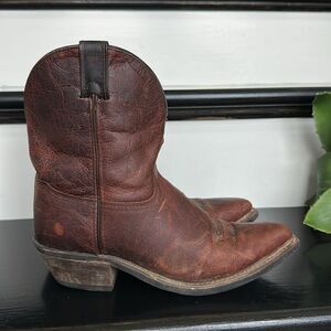 Abilene Men’s Genuine Leather Cowboy Boots Western Brown Distressed 8.5M USA